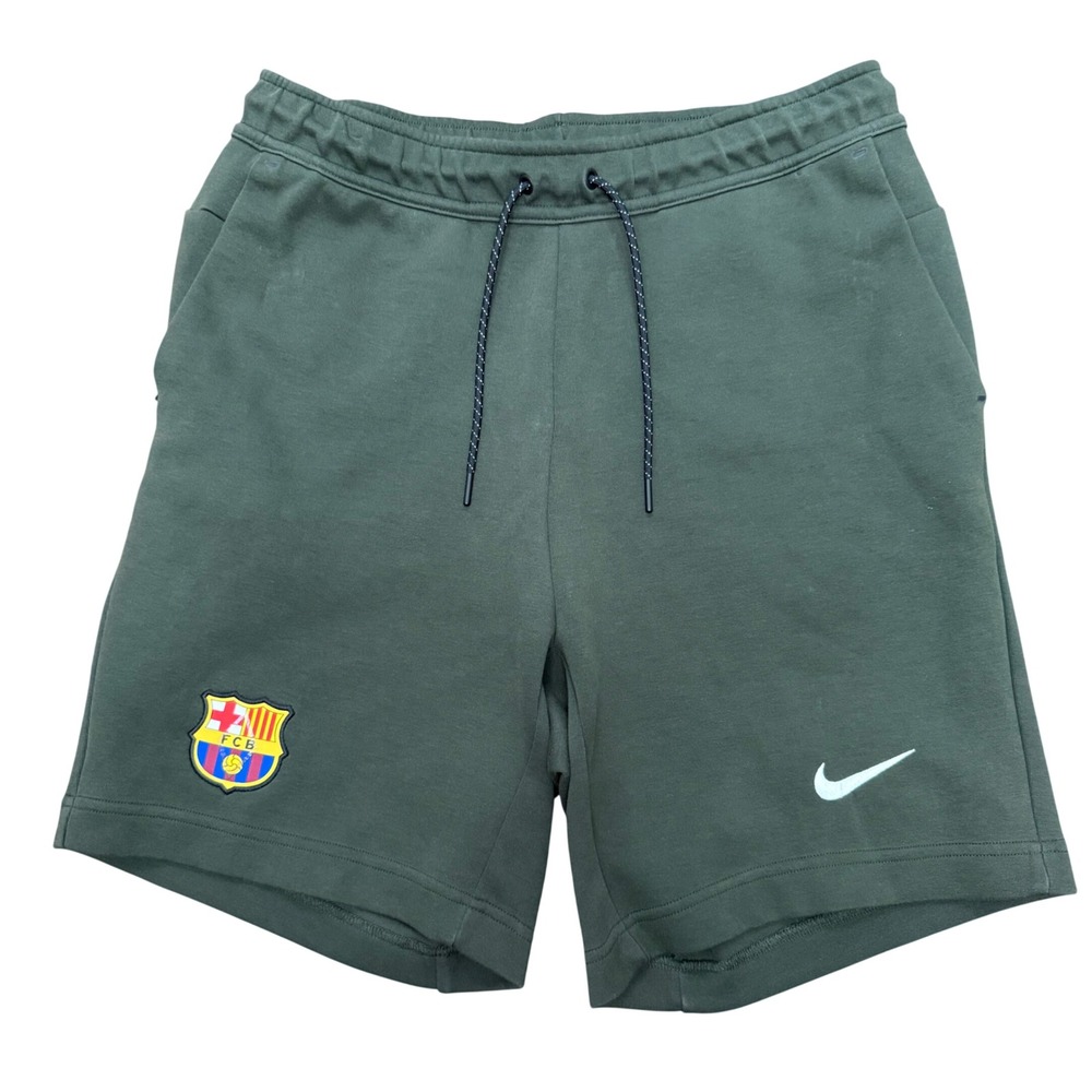 Nike FC Barcelona Tech Fleece Shorts Mens Medium Green FJ1342-355 Soccer Sport